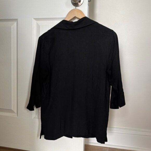 %100 Silk 3/4 Sleeve Shirt - Picture 2 of 3